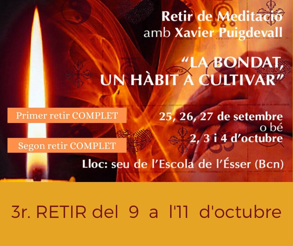 ELS DOS PRIMERS RETIRS JA ESTAN COMPLETS pel que s’obre un nou del 9 a l’11 d’Octubre.